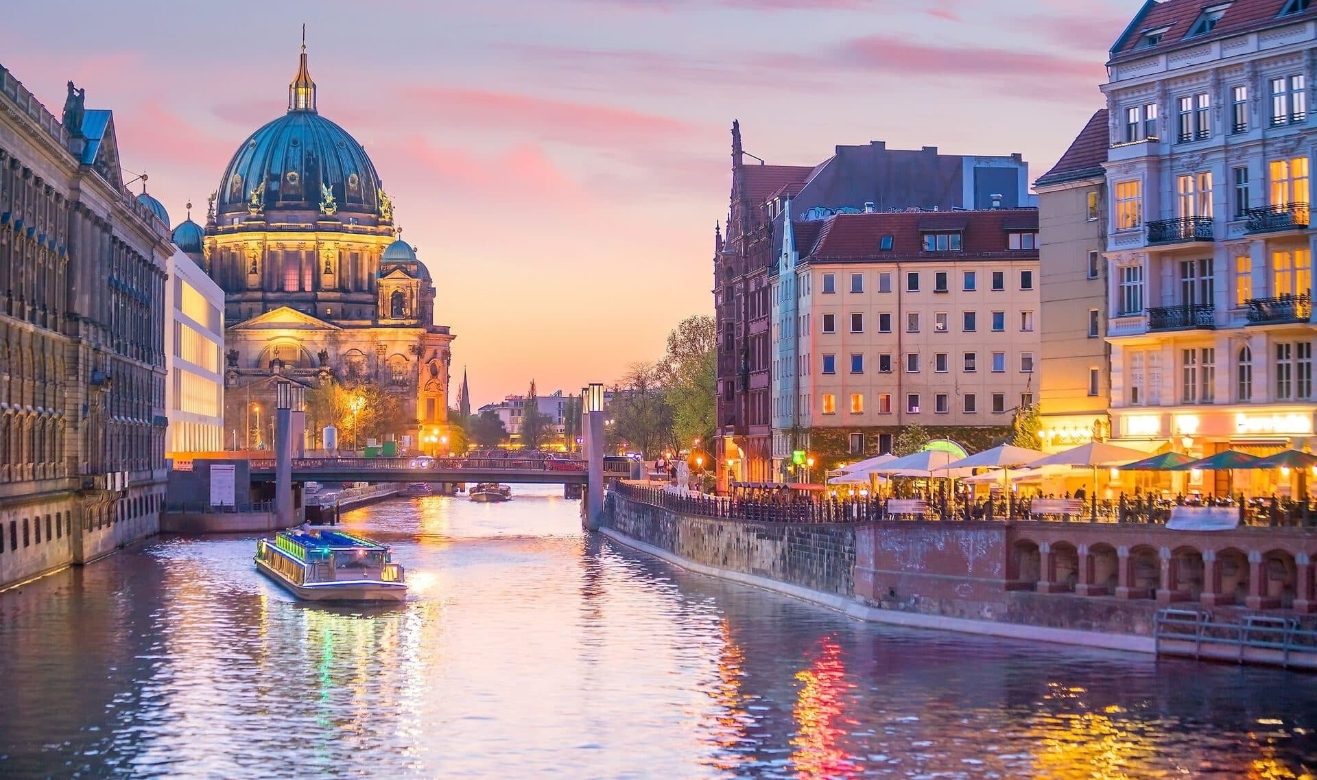 Berlin skyline with Spree river