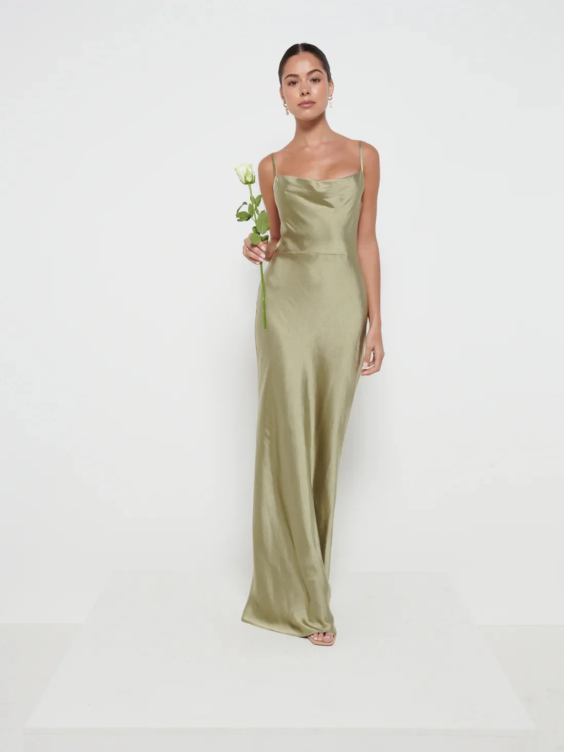 PRETTY LAVISH Keisha Maxi Bridesmaid Dress Olive Green