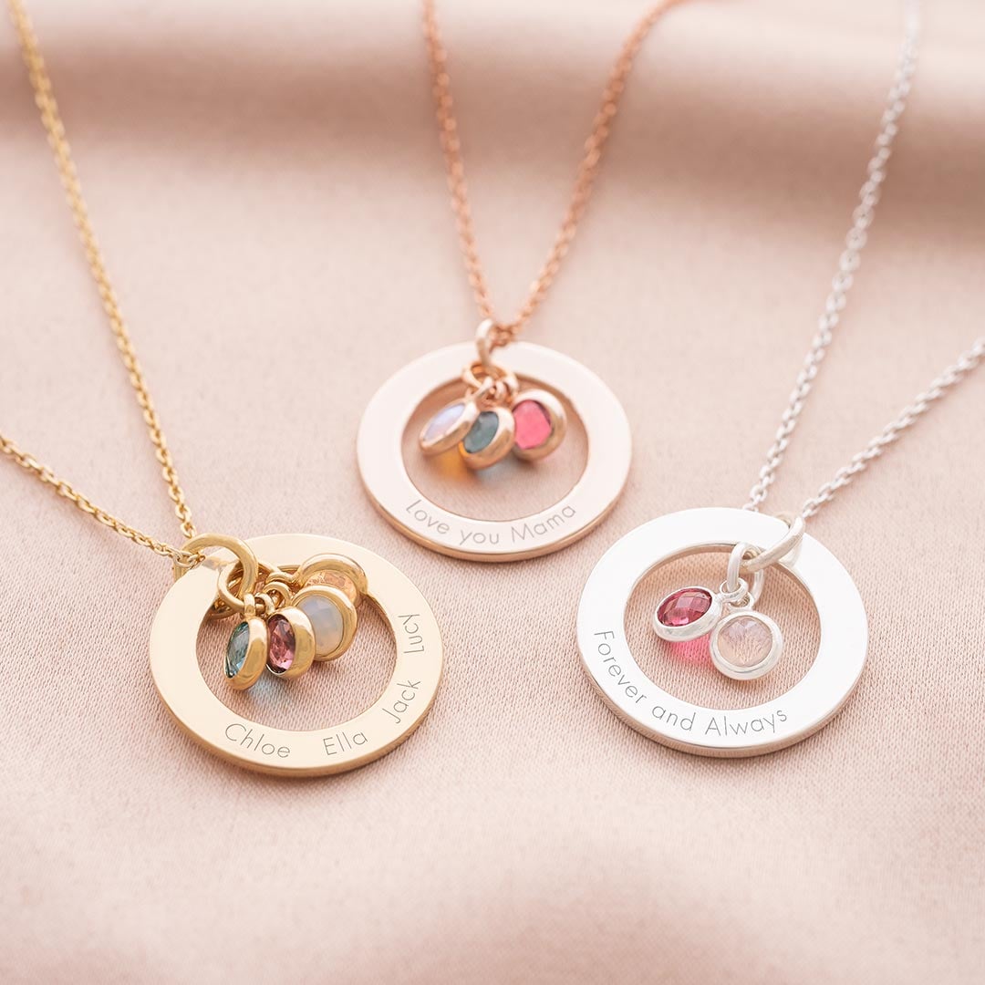family eternal ring and birthstone personalised necklace 01 family eternal ring and birthstone personalised necklace 01