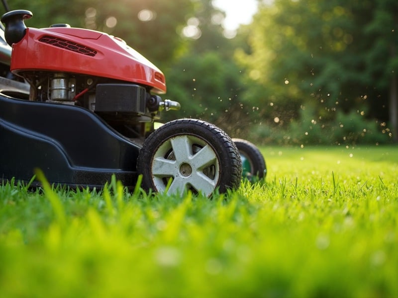 freepik lawn mower cutting gras