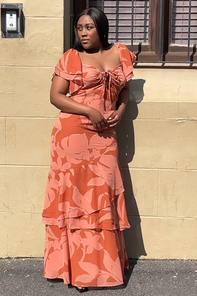 pretty lavish valley dress orange rental product