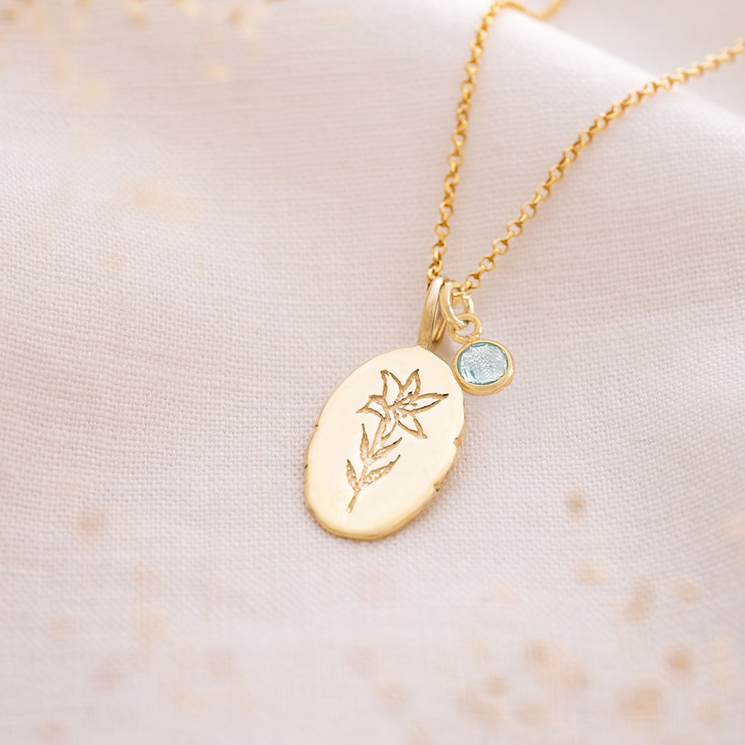 sterling silver oval birth flower personalised necklace 40 1 1 sterling silver oval birth flower personalised necklace 40 1 1