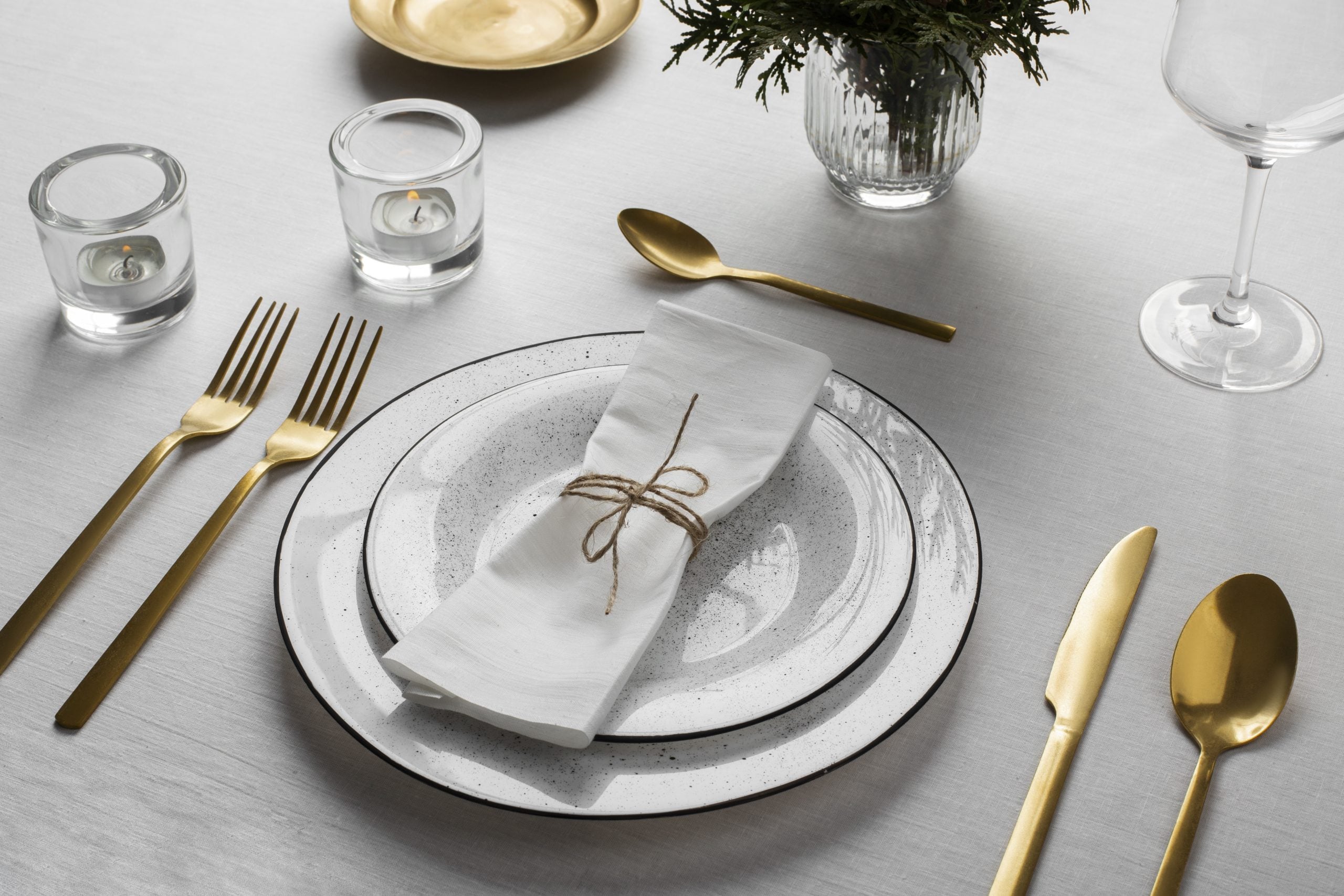 top view dining tables without food scaled